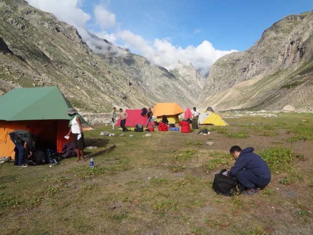 Camp 1 au petit matin Camp 1 au petit matin