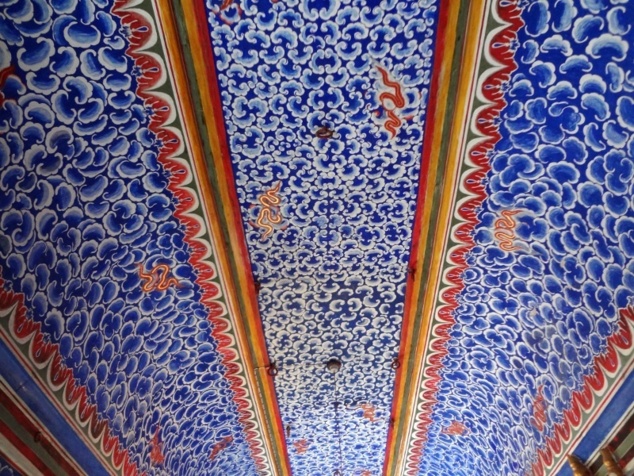 Le plafond du Badal Vilas ou "Palais des Nuages" qui est censé imité un ciel nuageux.