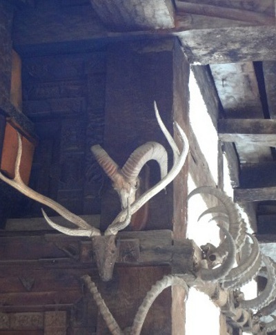 Des crânes de bouquetins sur le temple qui témoignent de pratiques chamaniques au sein même de l'orthodoxie hindoue Des crânes de bouquetins sur le temple qui témoignent de pratiques chamaniques au sein même de l'orthodoxie hindoue