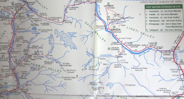 Carte Spiti valley