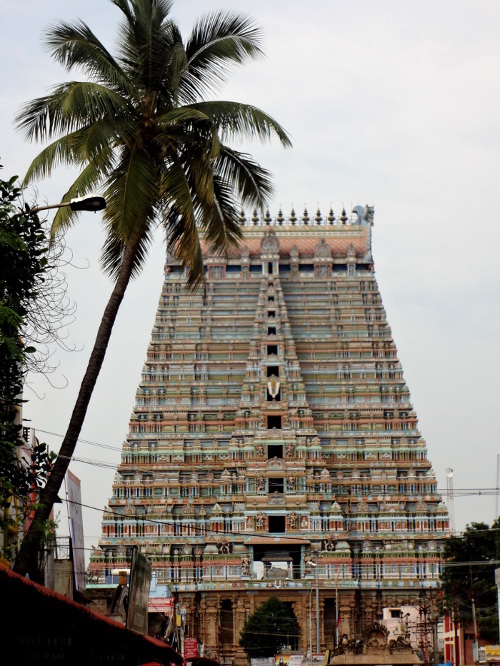 Temple de Srirangam dédié à Vishnu. L'un des plus grands temples du sud de l'Inde qui compte pas moins de 21 gopuram. L'édifice a été fondé au X ème siècle mais des ajouts ont été effectués jusqu'au XX ème siècle.