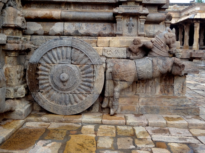 Le temple est comme monté sur un chariot (ratha).