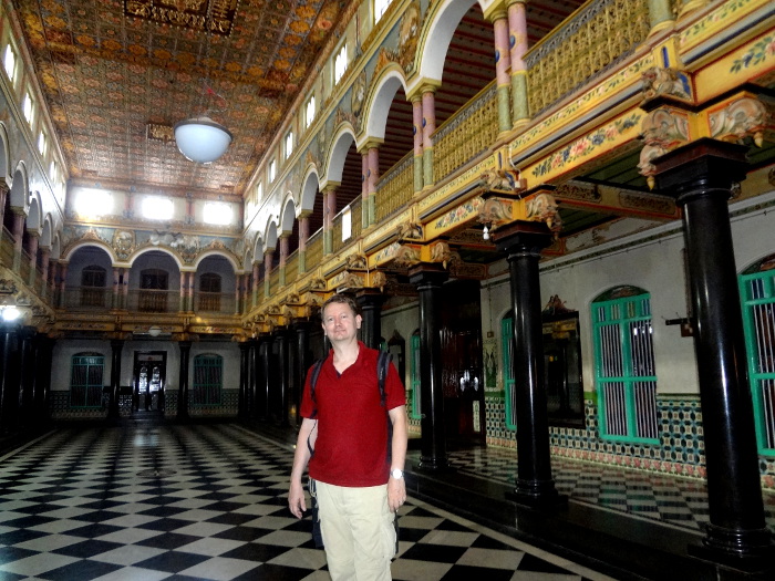 Intérieur somptueux d'une grande demeure du Chettinad.